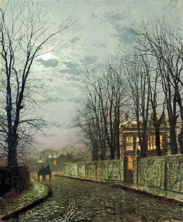 A Wintry Moon by John Atkinson Grimshaw
